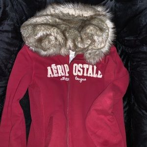 Red Animal Fur Jacket